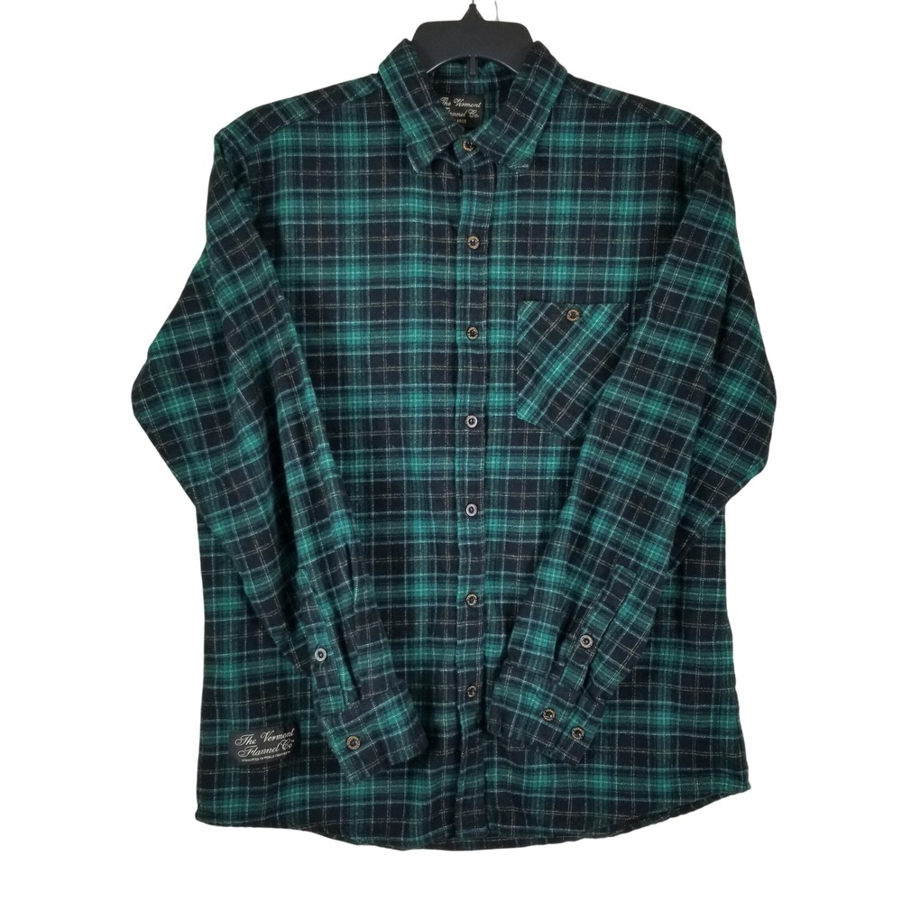 Vermont Flannel Company. Men's Green Plaid Button-Up Shirt.
